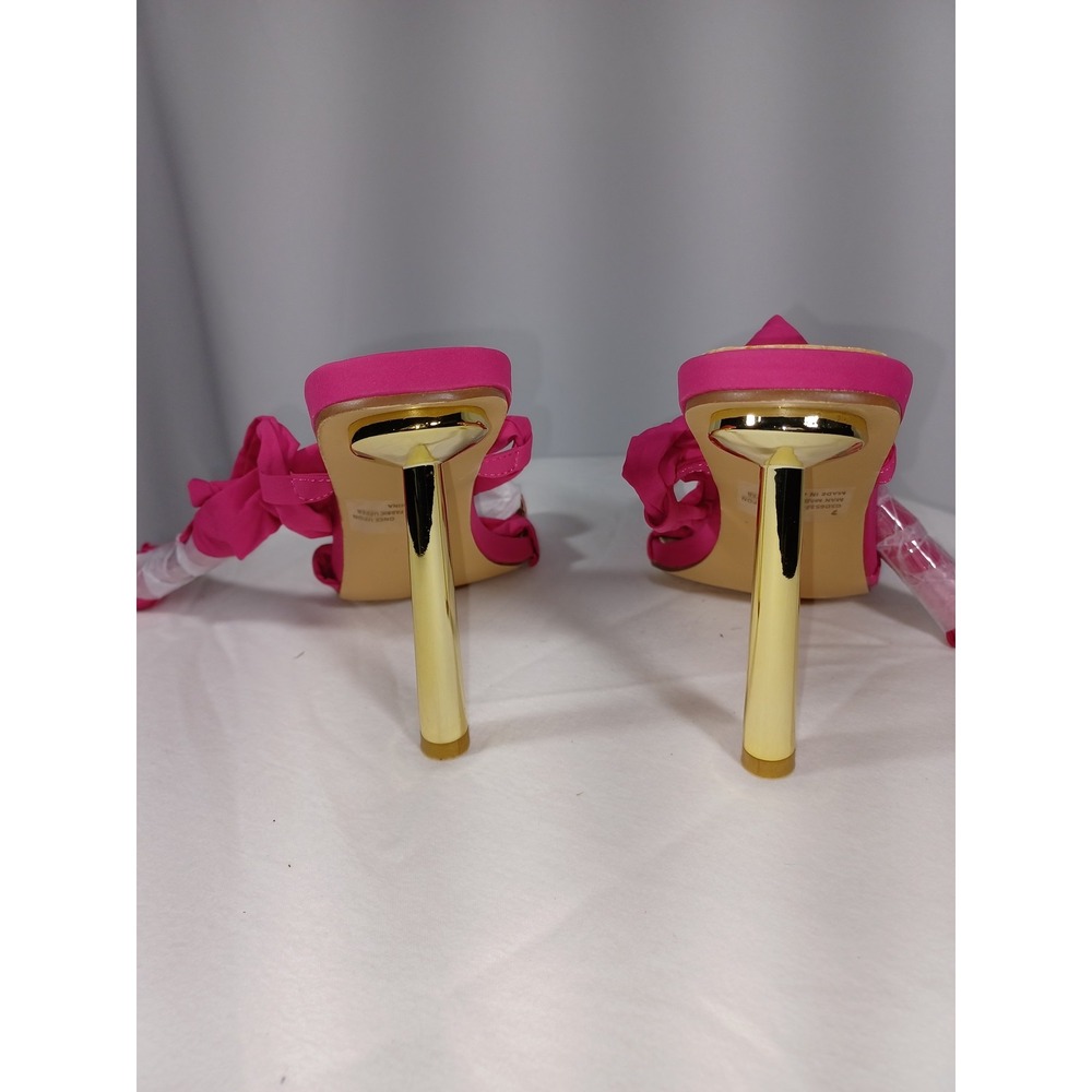 Ego Once Upon Wrap Around Heel Shoes Womens Size 7 Pink Gold Sandals Dressy - Picture 5 of 12